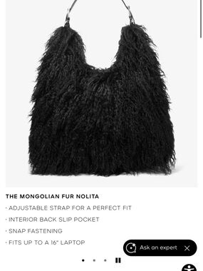 Michael Kors Mongolian Fur Nolita Hobo - Black